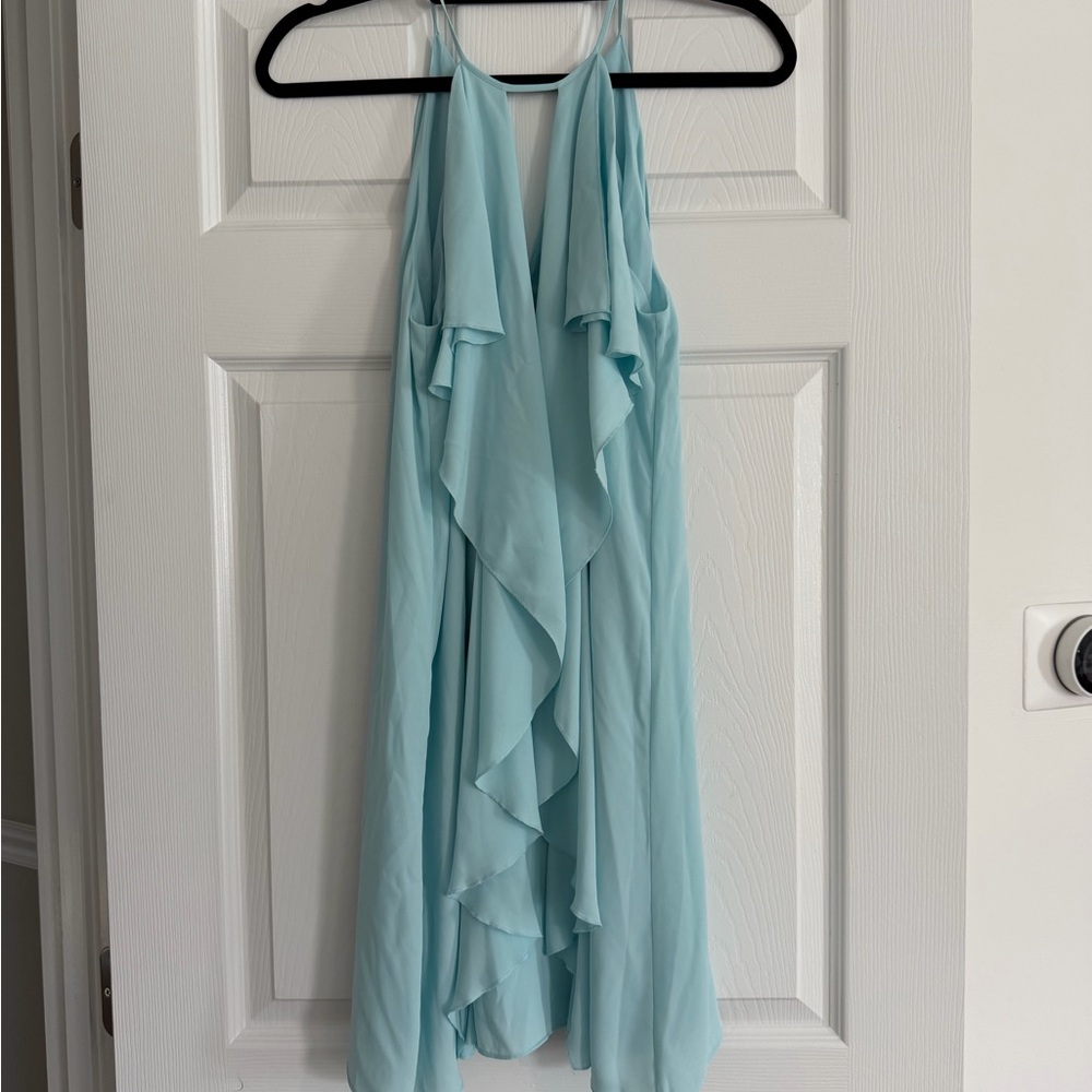 BCBGMAXAZRIA Aqua Ruffle Dress - S